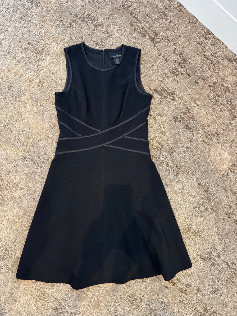 White House Black Market Black Sleeveless Fit-and-Flare Dress